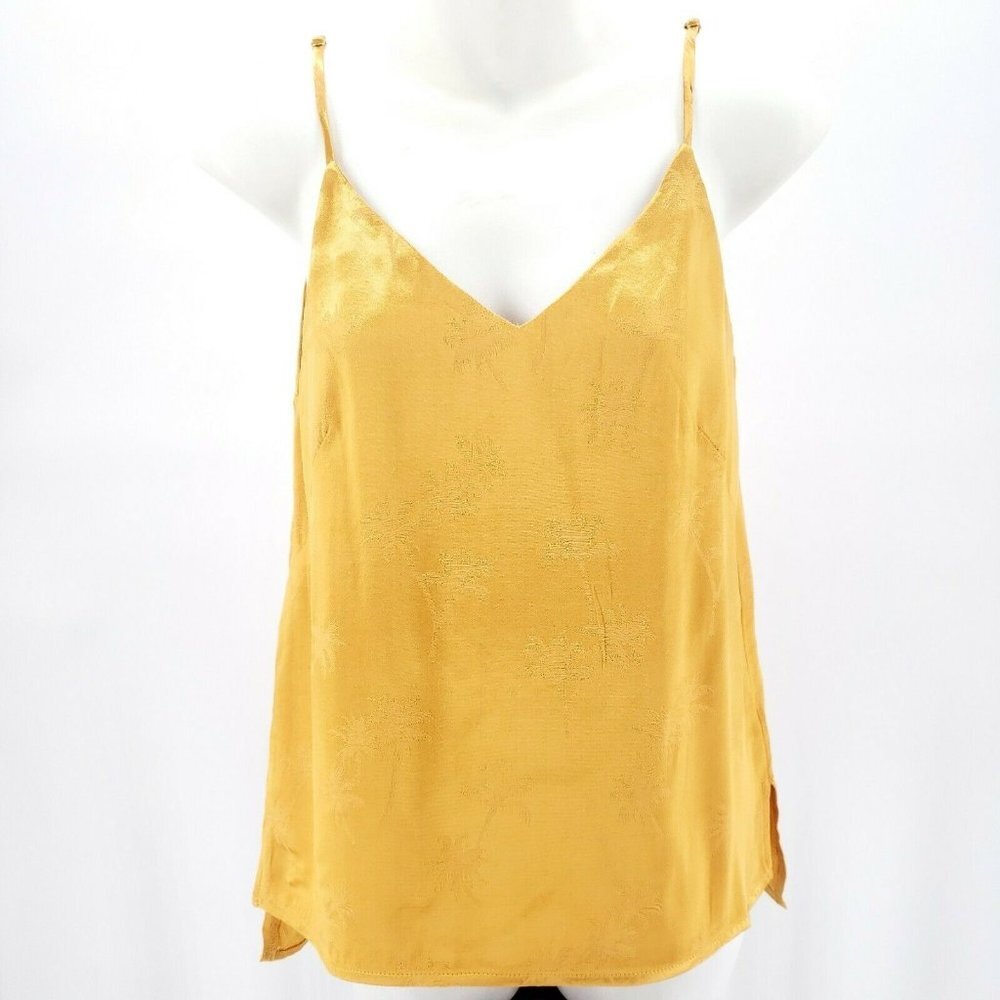 PEPALOVES Jacquard Palm Yellow Camisole Tank Top NWT Size XS